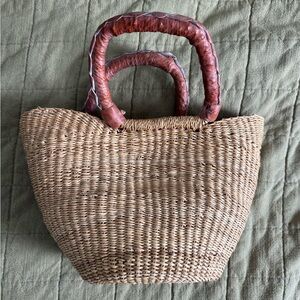 Handcrafted Tan Woven Tote Bag